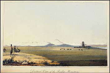 Samuel Seymour, artist and J. Clark, engraver. "Distant View of the Rocky Mountains," drawn 1820
