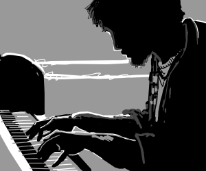 A Guy playing a piano