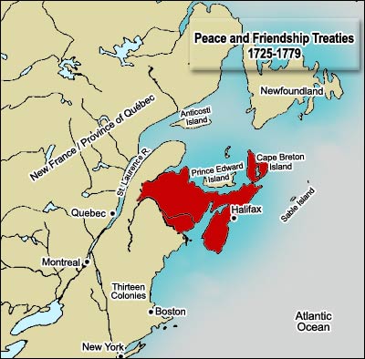 Area of the Peace and Friendship Treaties (1725-1779)