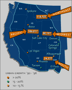 Map of population growth