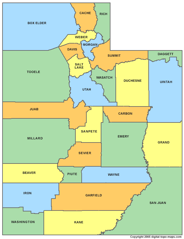 Utah Counties Map